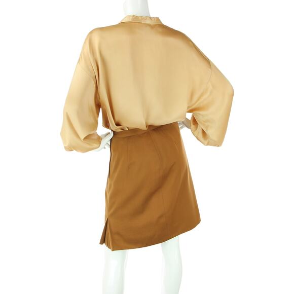 Cacharel Paris French Designer Retro Mod Minimal Career Work Office Wool Skirt - Picture 6 of 8